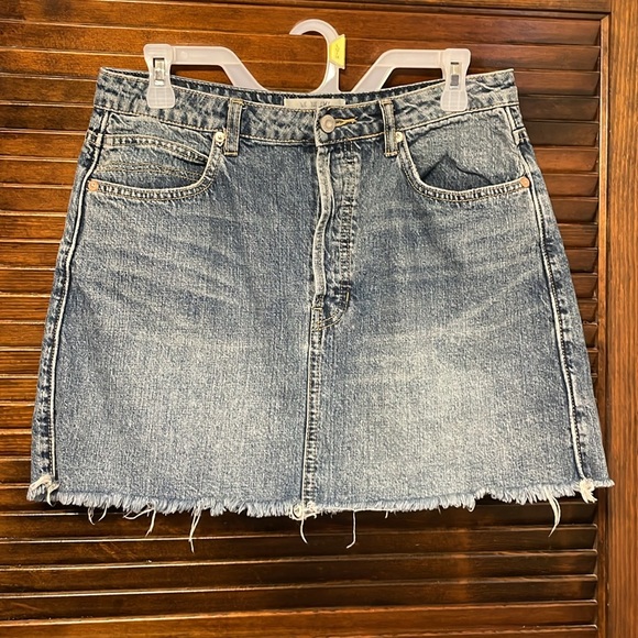 Free People Rugged A-Line Denim Skirt - Picture 4 of 8